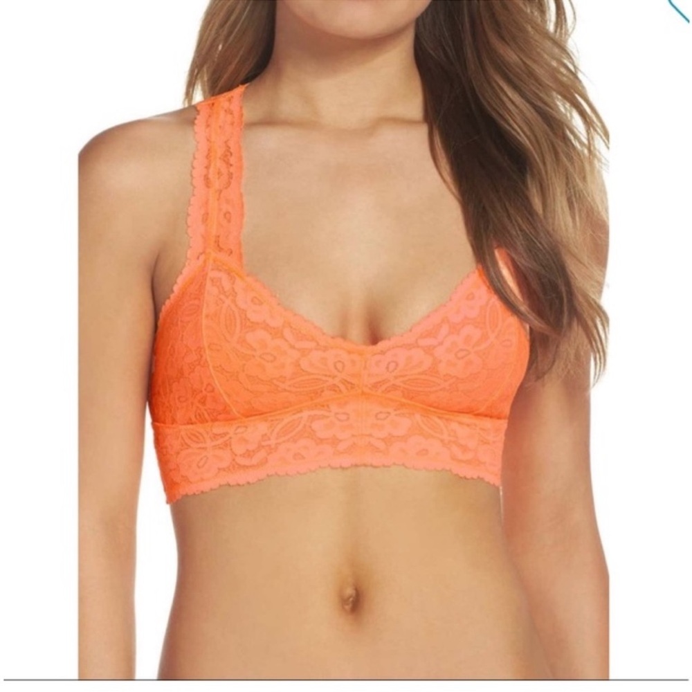 Intimately Free People Lace Racerback Bralette Galloon Orange Medium
